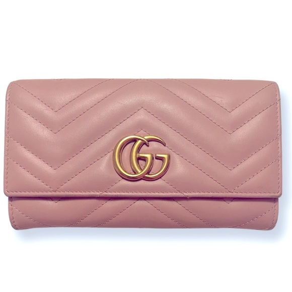 Gucci Handbags - Gucci Dusty Pink Marmont Continental Wallet